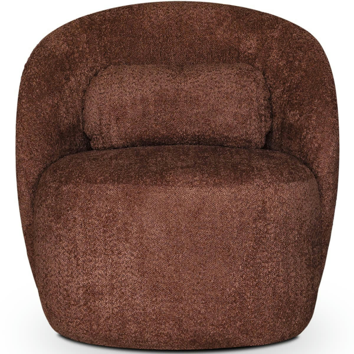 RONDO - Fauteuil en tissu bouclette terracotta