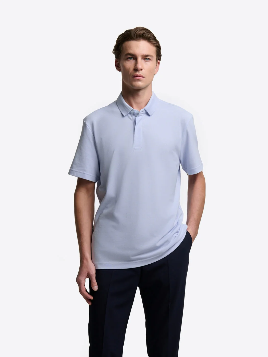 Polo col boutonné en coton premium