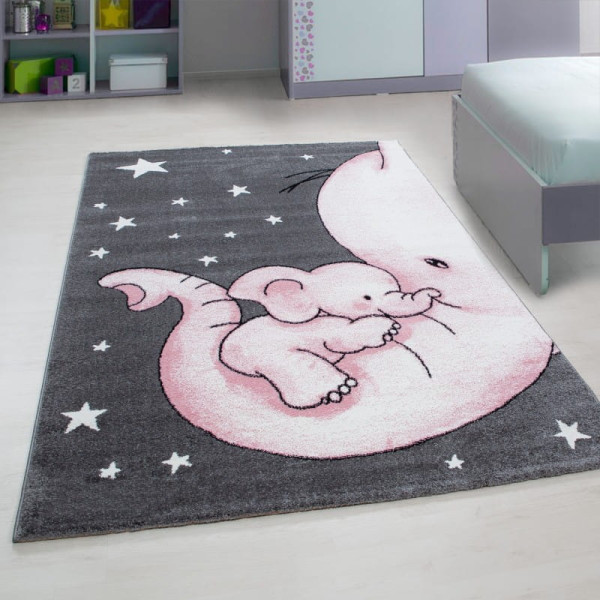 Dywan dziecięcy Kids Śpiący Słonik różowy 120 cm x 170 cm