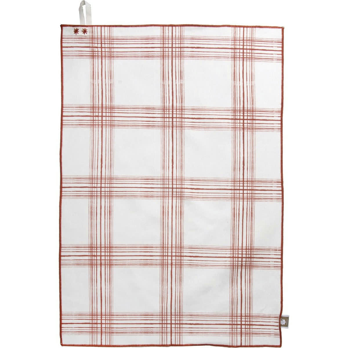 MADRAS - Torchons (x2) coton  50x75 terracotta