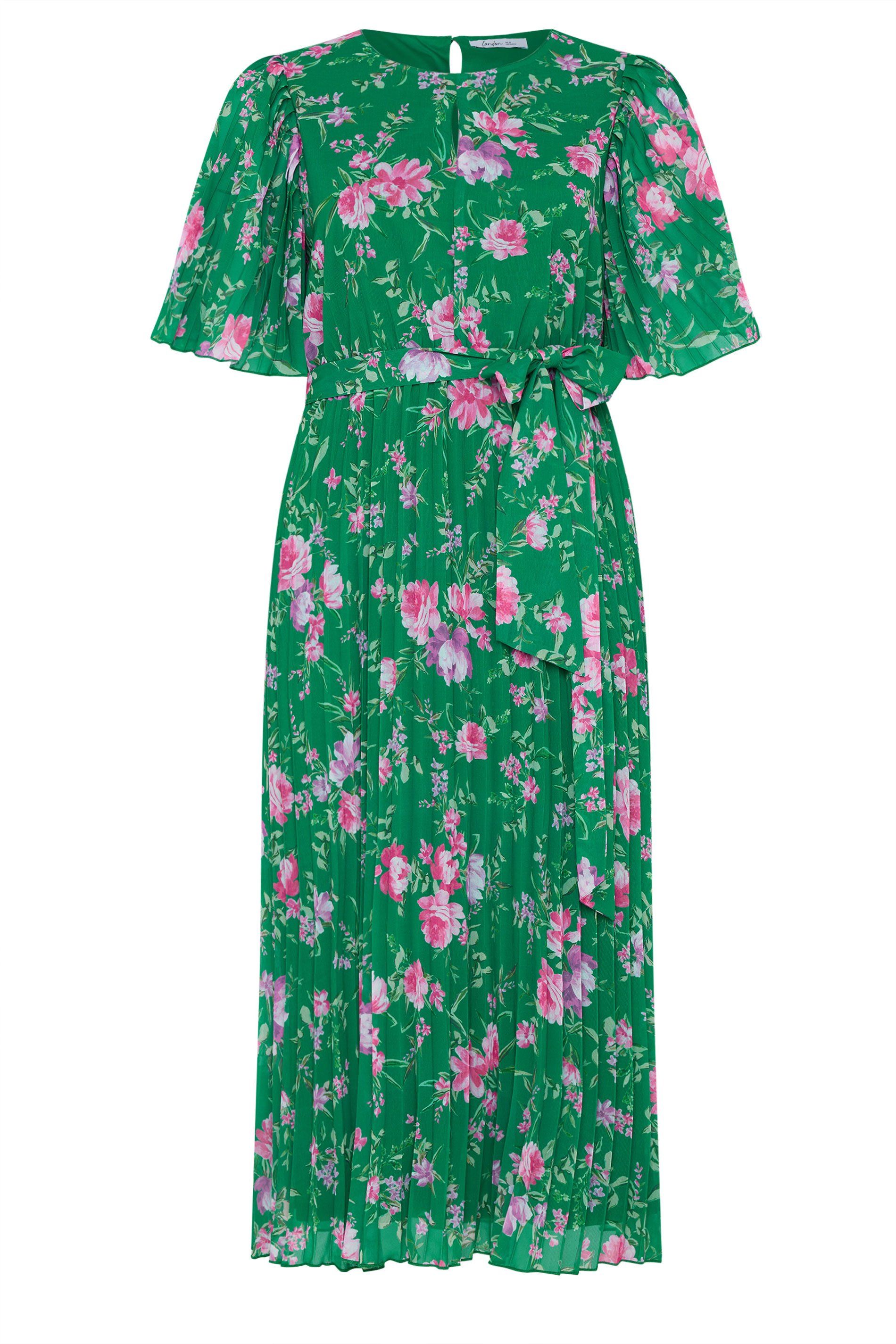 Yours Floral Pleated Maxi Dress