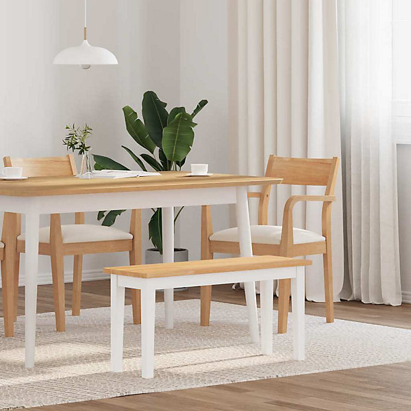 Banc 90 cm bois massif caoutchouc vidaXL