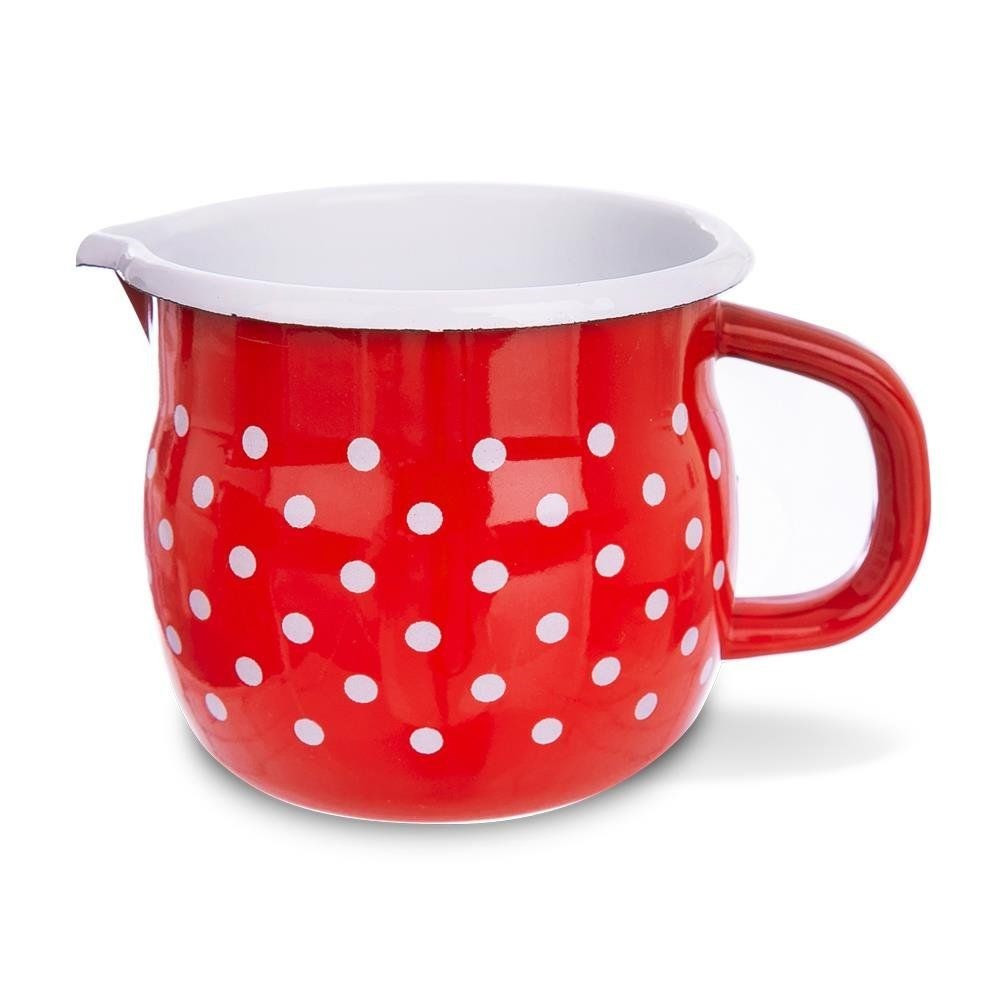 Kubek emaliowany retro grochy TECKA 800 ml