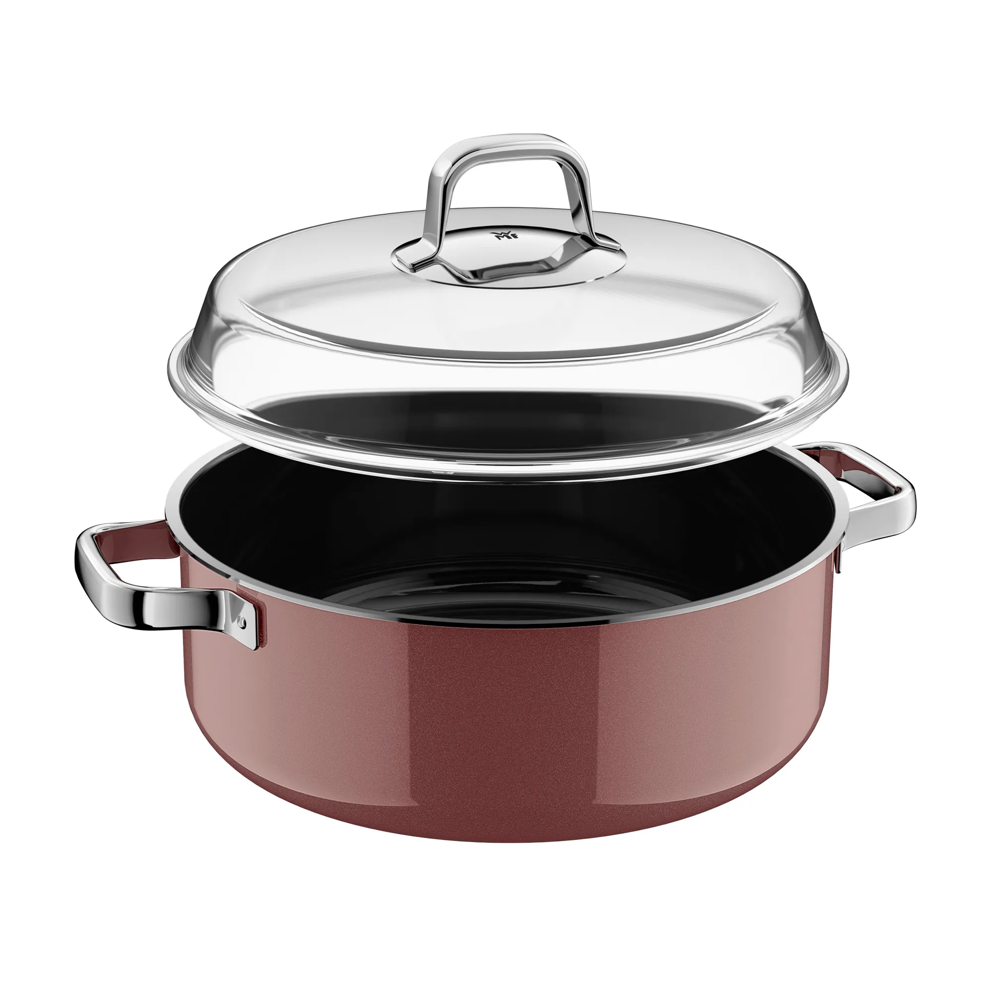 Fusiontec Mineral Pro, Round Roaster With Lid, 28 cm, Rose Quartz