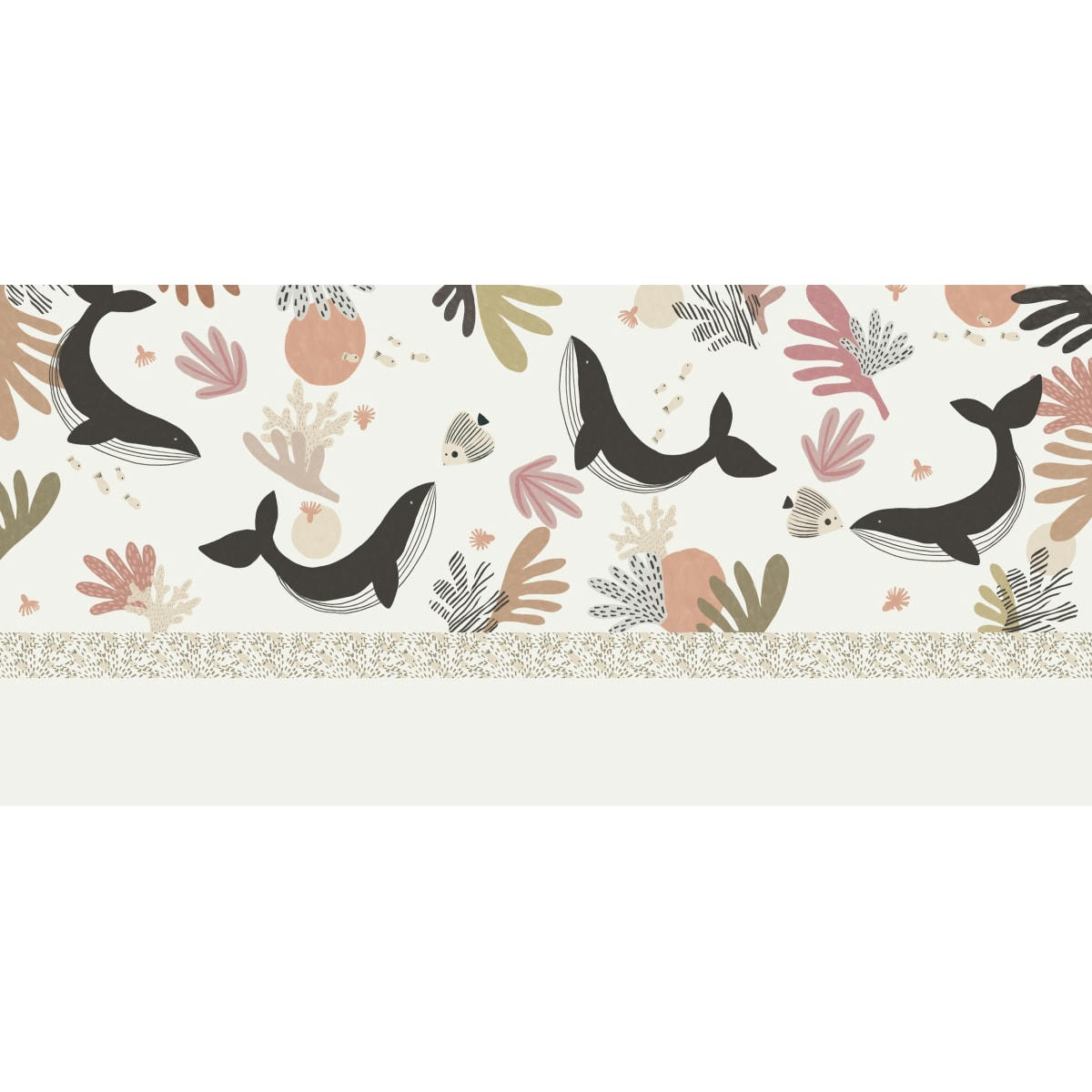 - Papier peint panoramique enfant baleines 150 x 250 cm