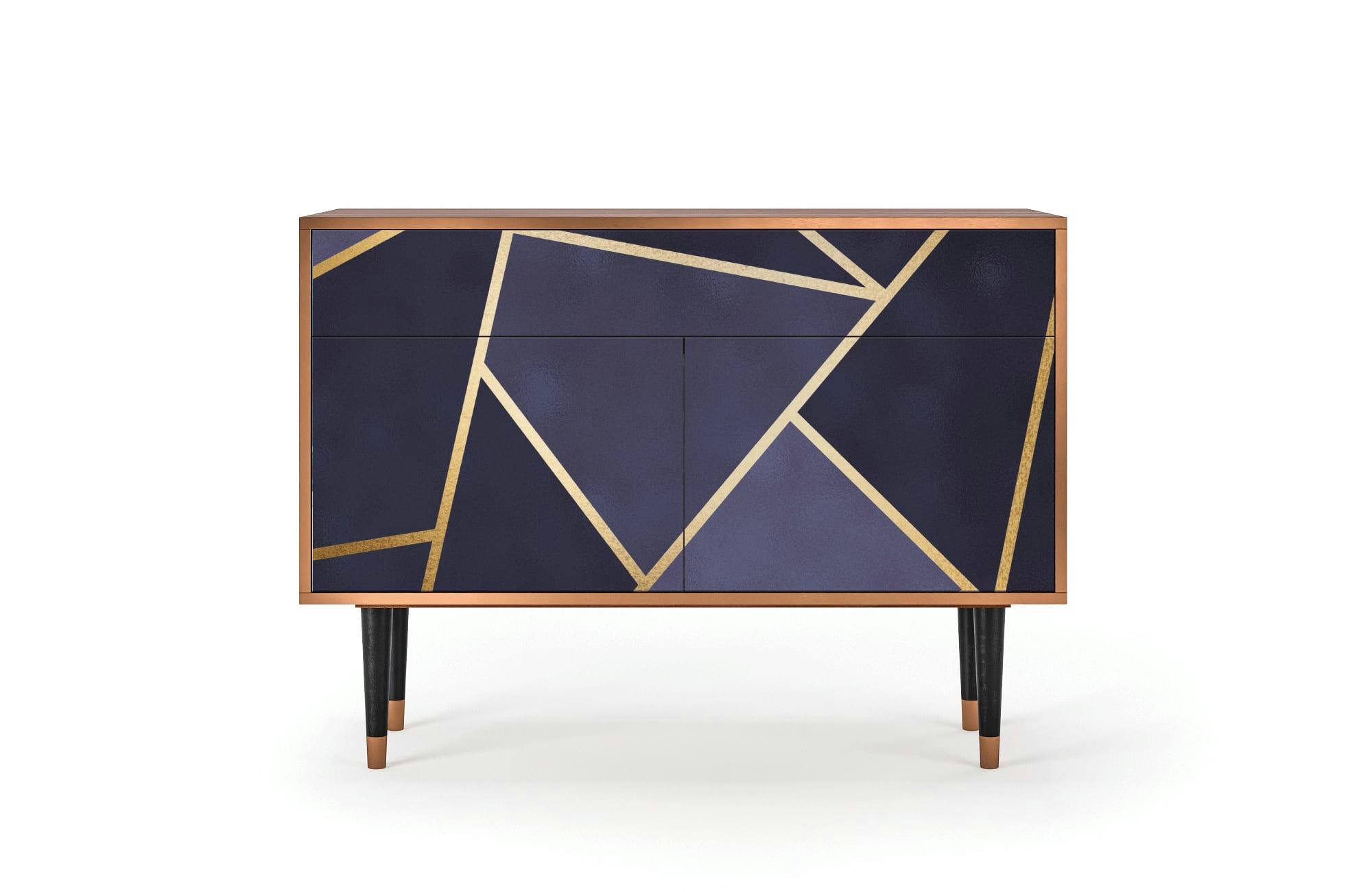THE AMETHYST - Buffet  bleu 2 tiroirs et 2 portes L 115 cm