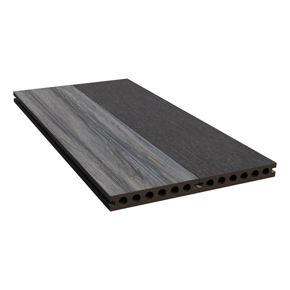 TERRASSEBORD KIRKEDAL HEIMDAL 22X130X4000MM SVART/GRÅ