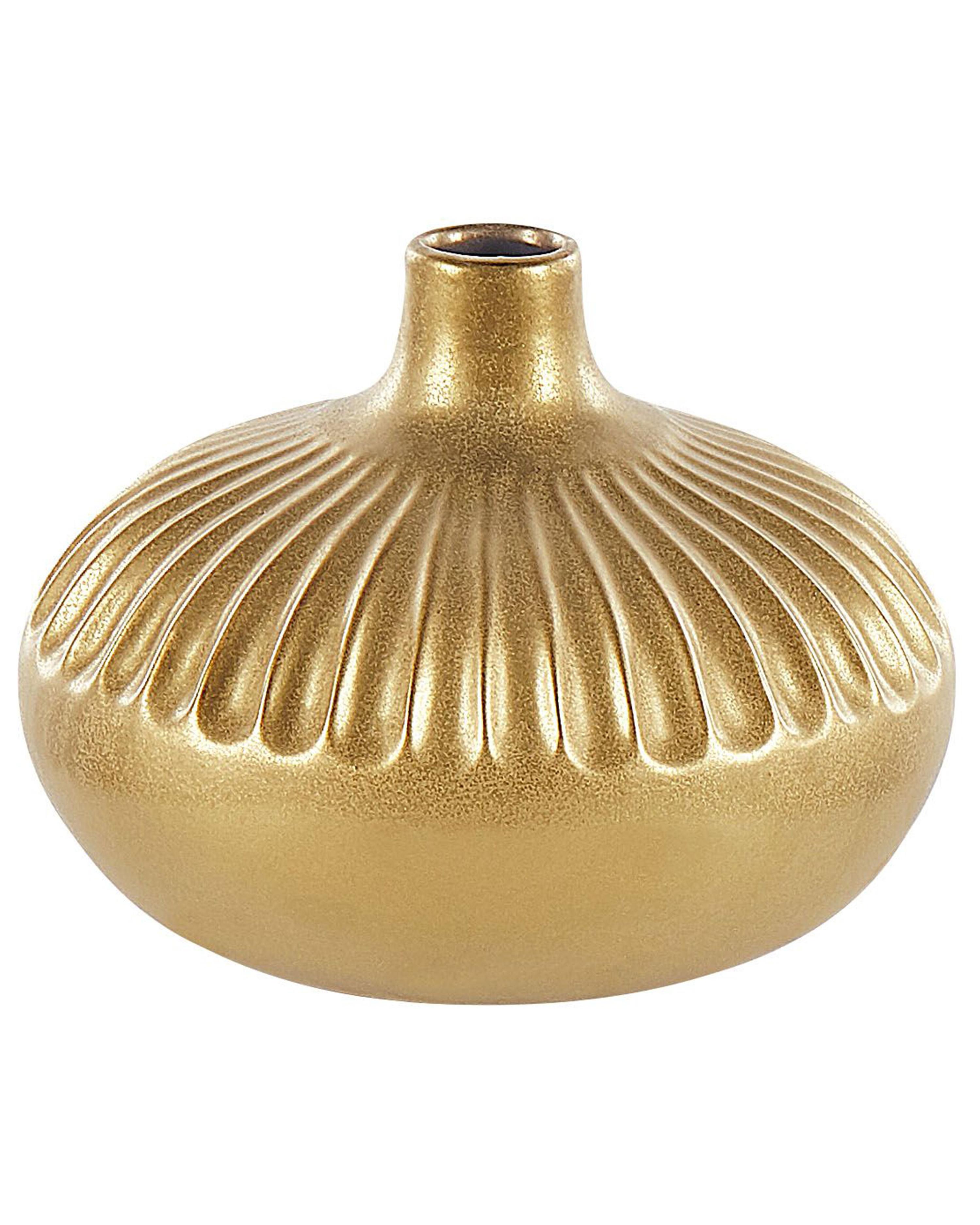 Decorative Vase CERCEI Stoneware 20 cm Gold