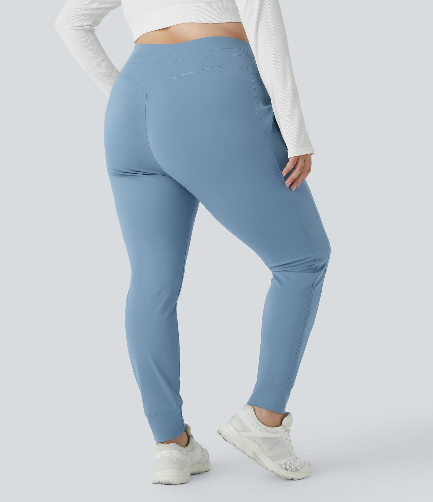 Jogging grande taille SoftlyZero™ Airy taille haute avec cordon de serrage poches latérales longueur complète effet frais InstantCool, protection solaire UPF50