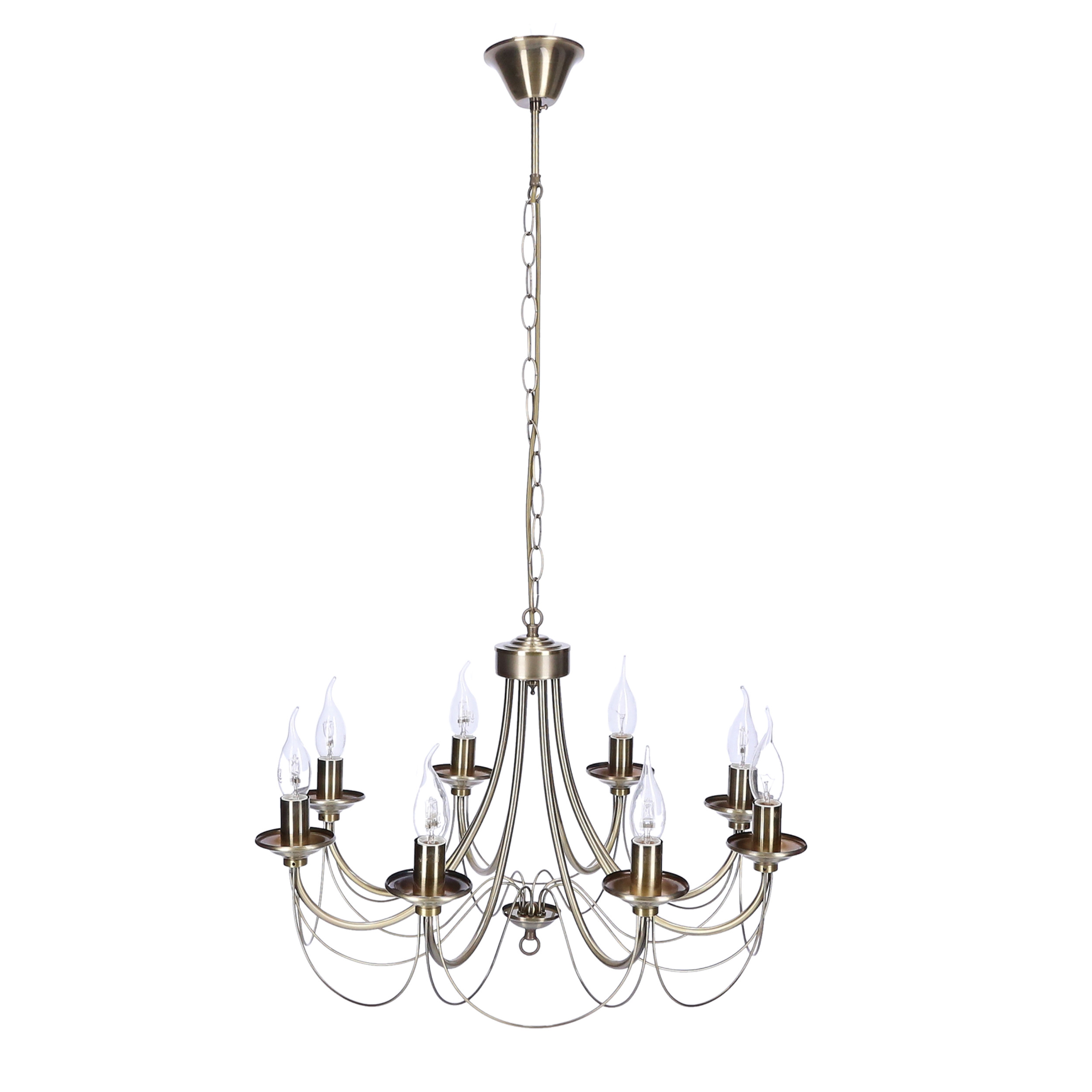 Żyrandol mosiądz MUZA 8xE14x40W wym:130x60x60 Candellux