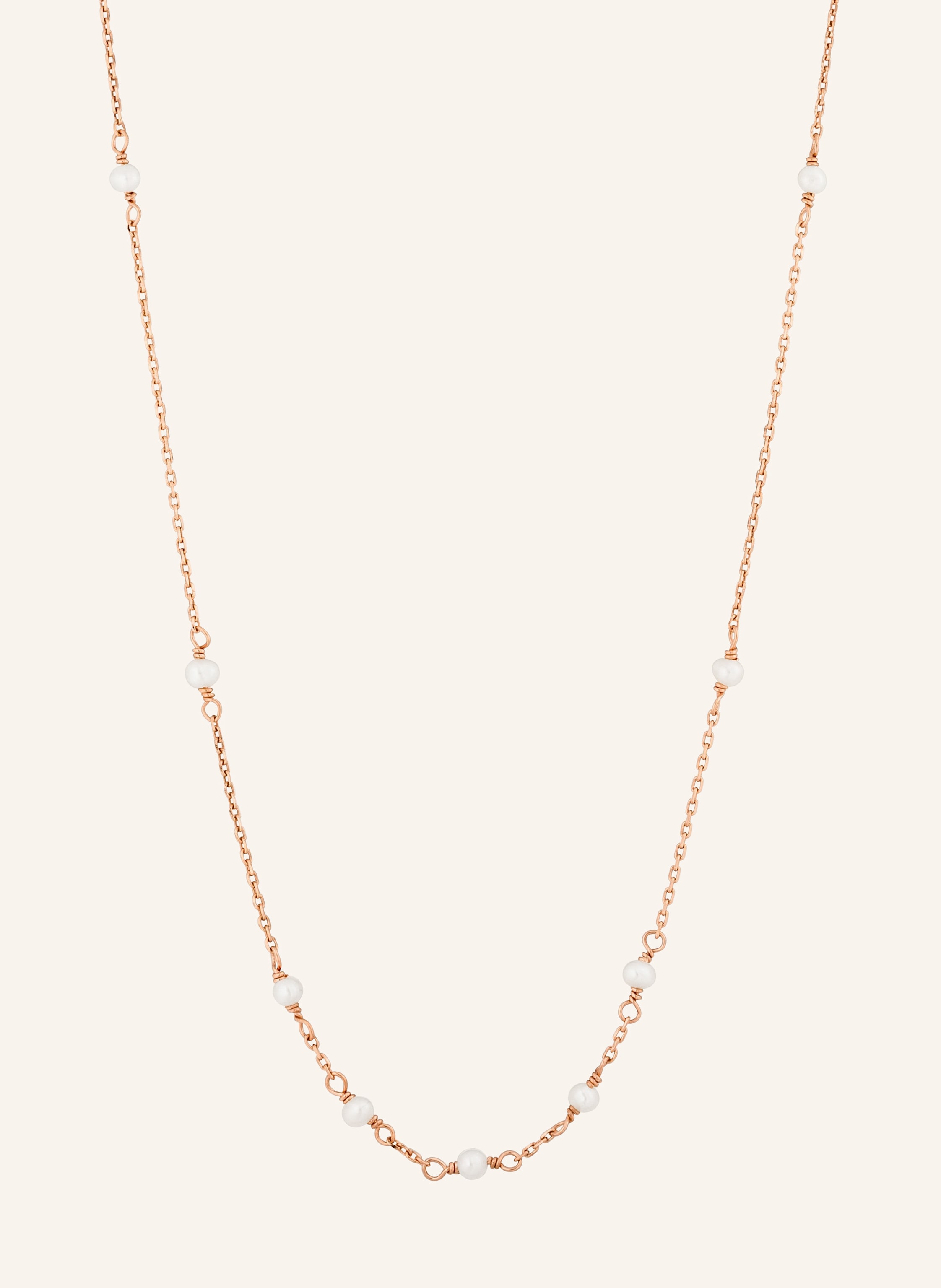 Leaf Halskette WHITE PEARLS aus 14 Karat Roségold