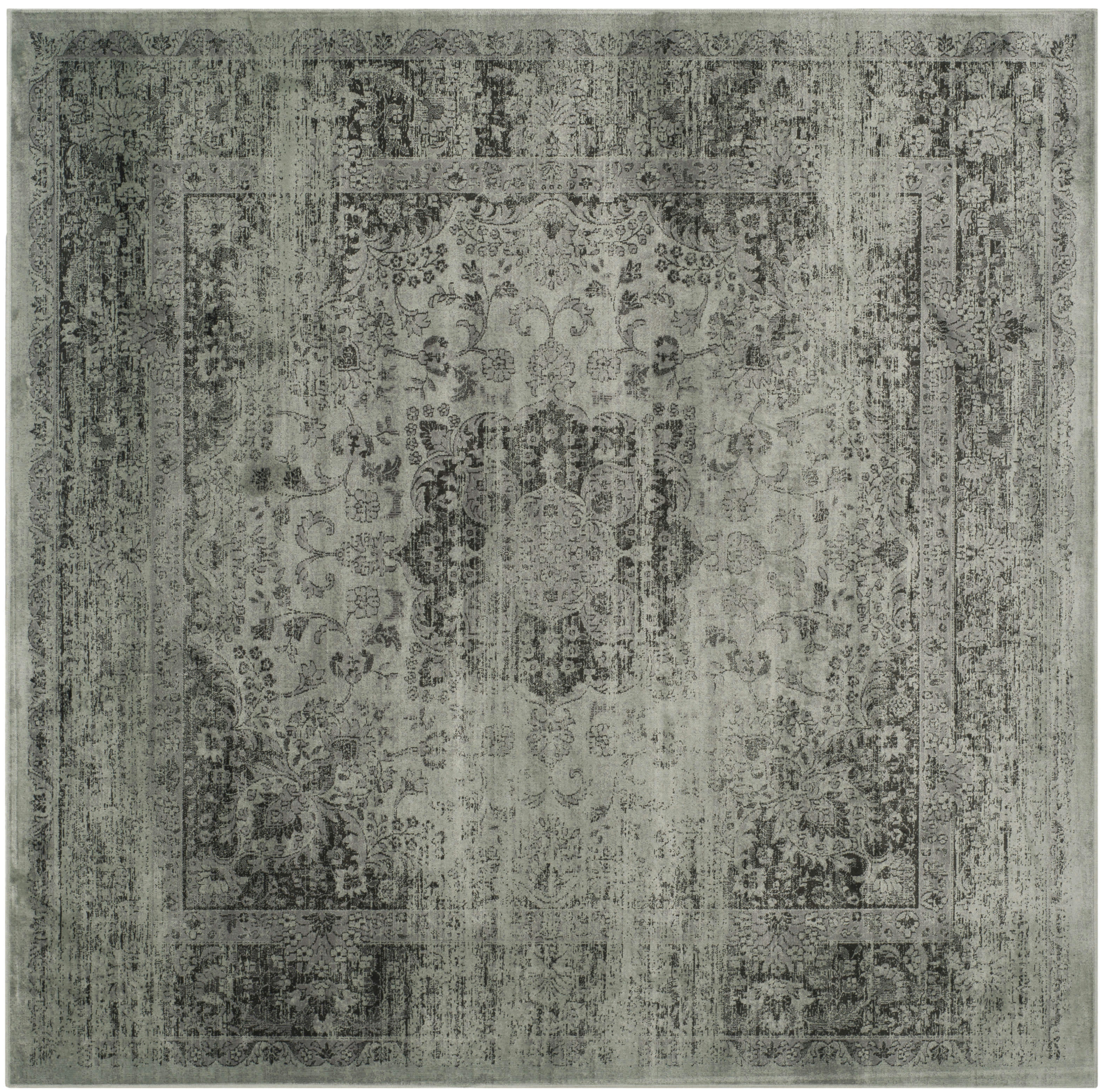 VINTAGE - Tapis de salon interieur en gris & epicea, 183 x 183 cm
