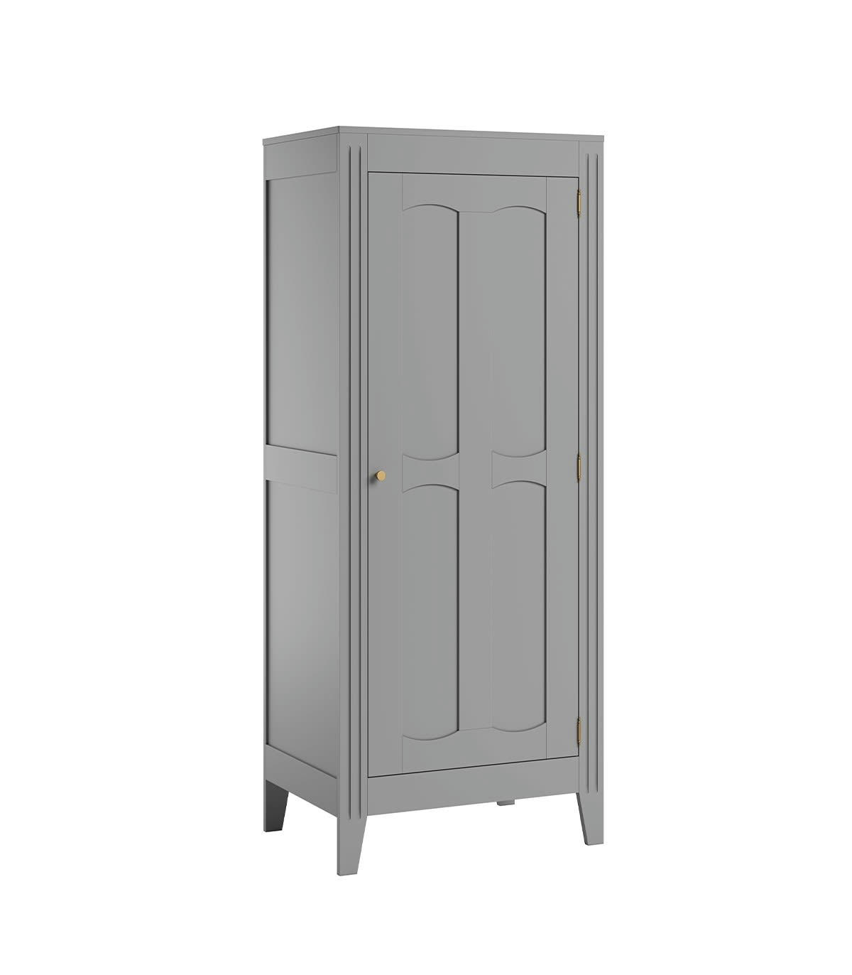 MILENNE - Armoire 1 Porte avec Étagères et Penderie L80.5 x H196.8 cm