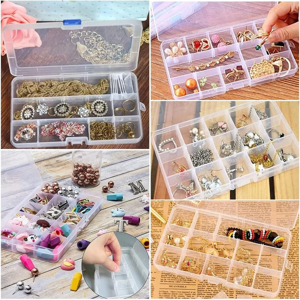 3-Pack Clear Plastic Jewelry Storage Boxes