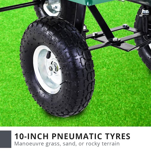 NNEDPE Garden Cart with Mesh Liner Lawn Folding Trolley