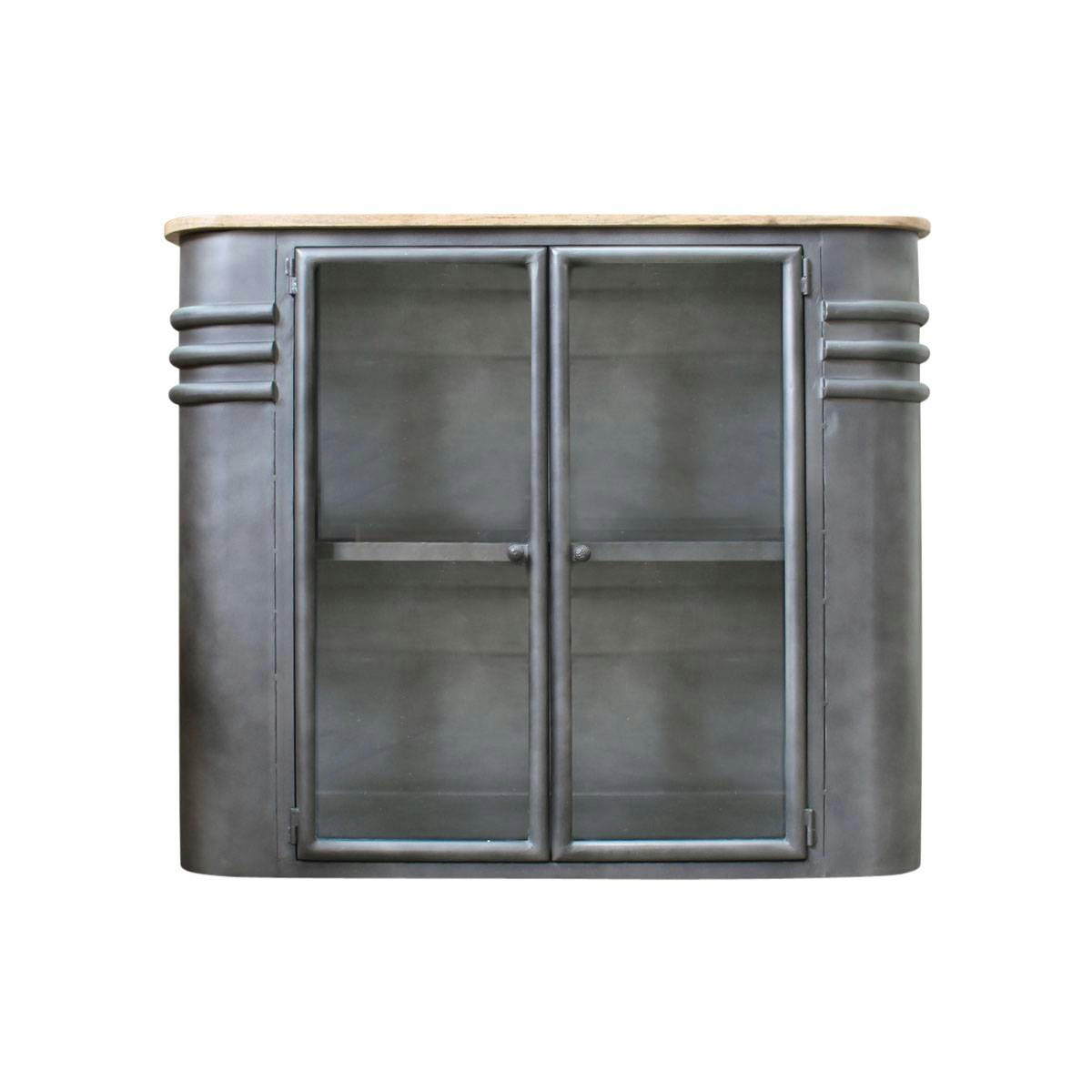 LOCKER - Buffet en métal gris 105 cm