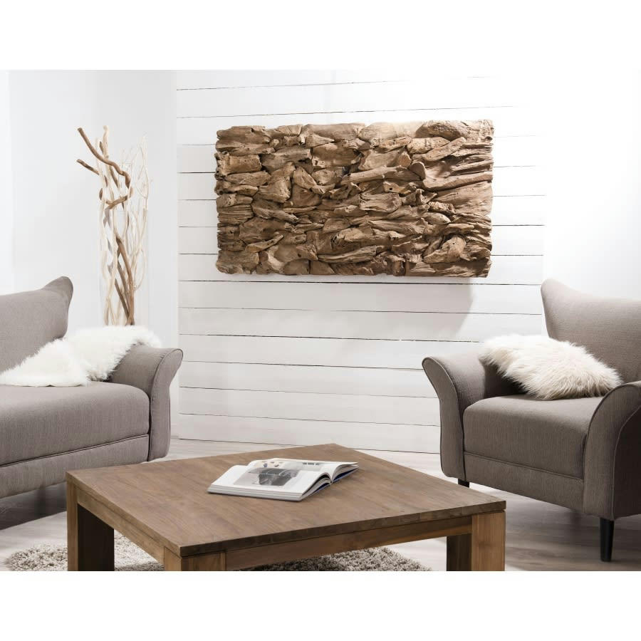 GEORGES - Décoration murale en bois teck 150x80