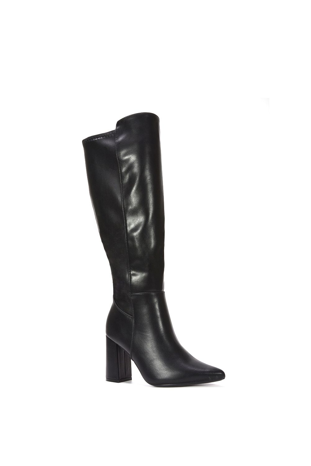 XY London Wisteria' Wide Calf Stretchy Block High Heel Knee Boots