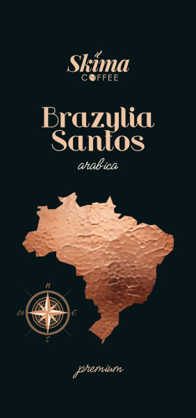 Kawa ziarnista 1kg Brazylia Santos 100% Arabica Świeżo Palona
