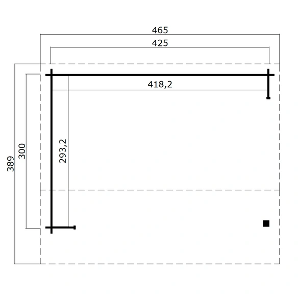 Gartenhaus »San Diego«, BxHxT: 465 x 273,6 x 389 cm (Außenmaße inkl. Dachüberstand), Holz