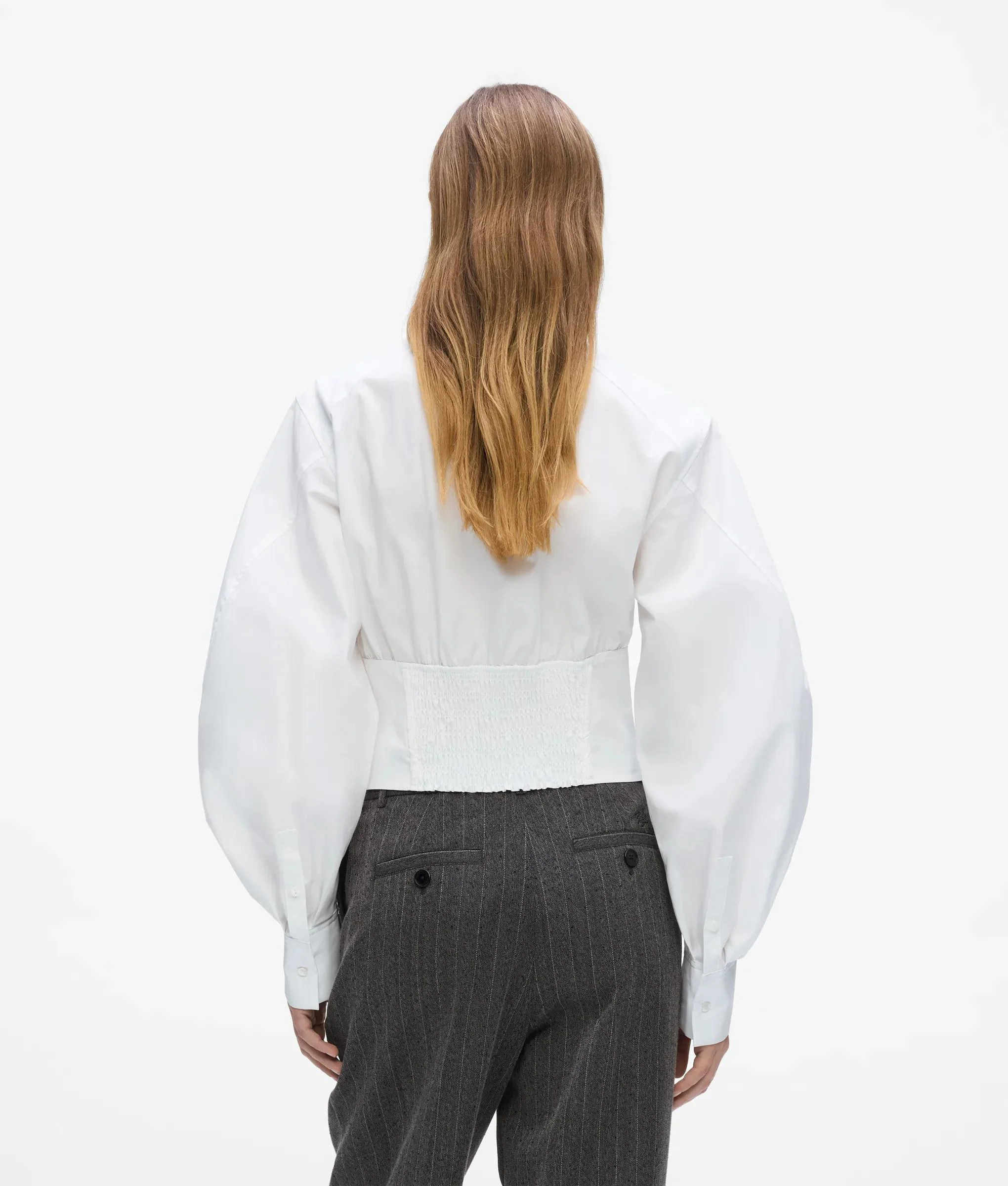 Chemise en popeline à effet corset