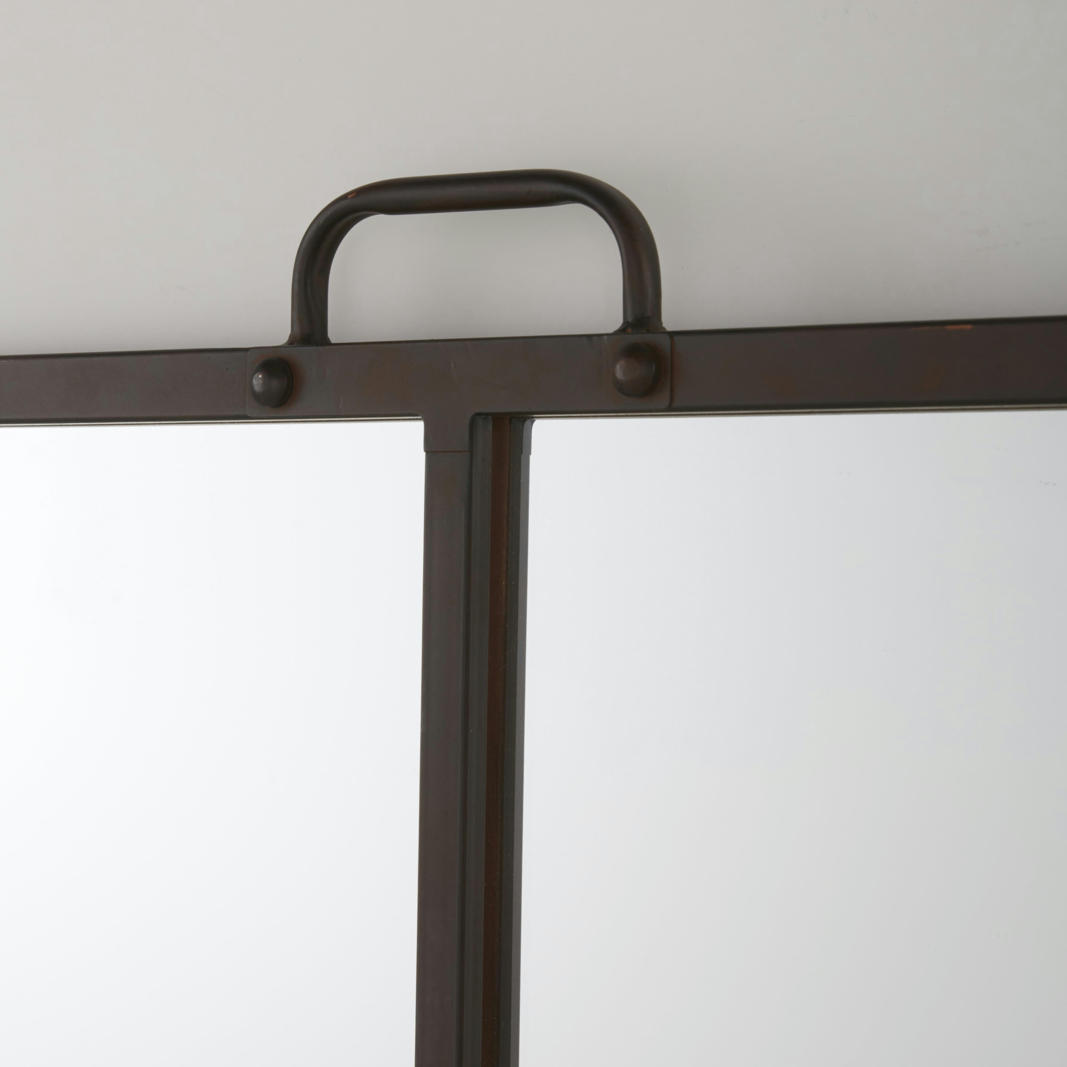 ATLANTA - Grand miroir rectangulaire verrière en métal effet vieilli 60x155