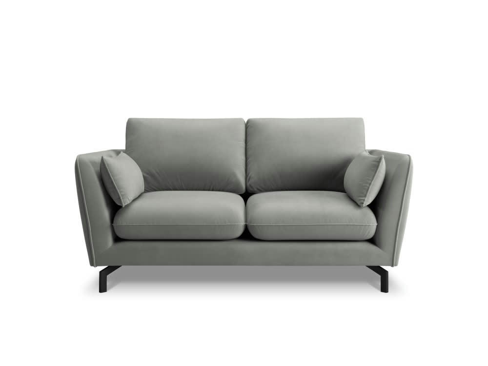 PODIUM - Canapé 2 places en velours gris clair