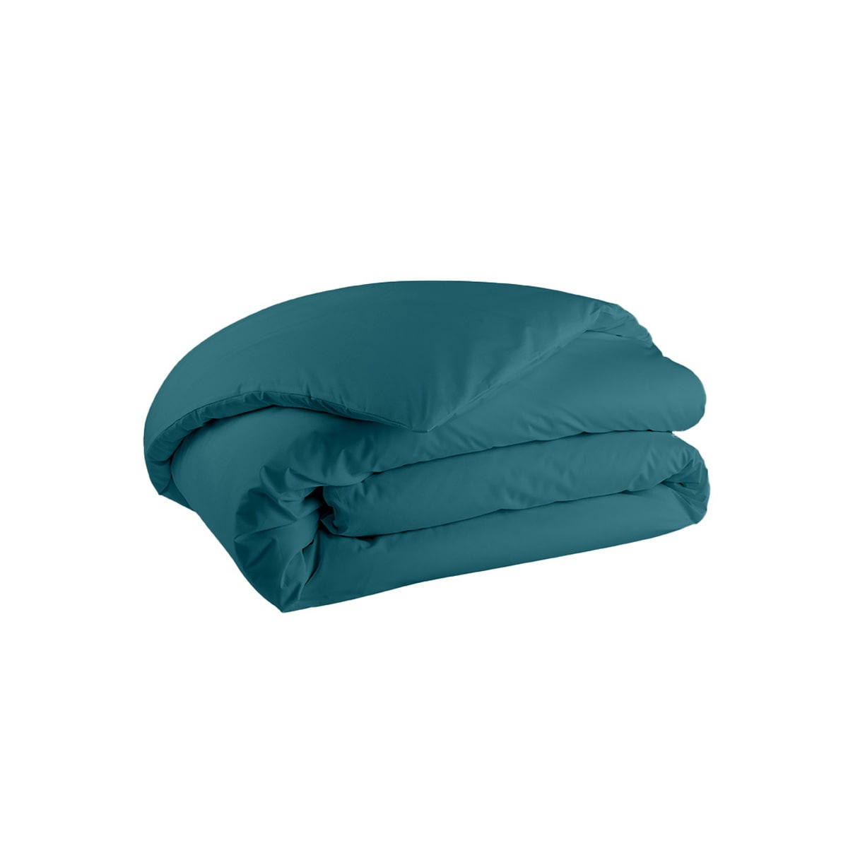 PREMIERE - Parure de lit en percale de coton bleu emeraude 240x220