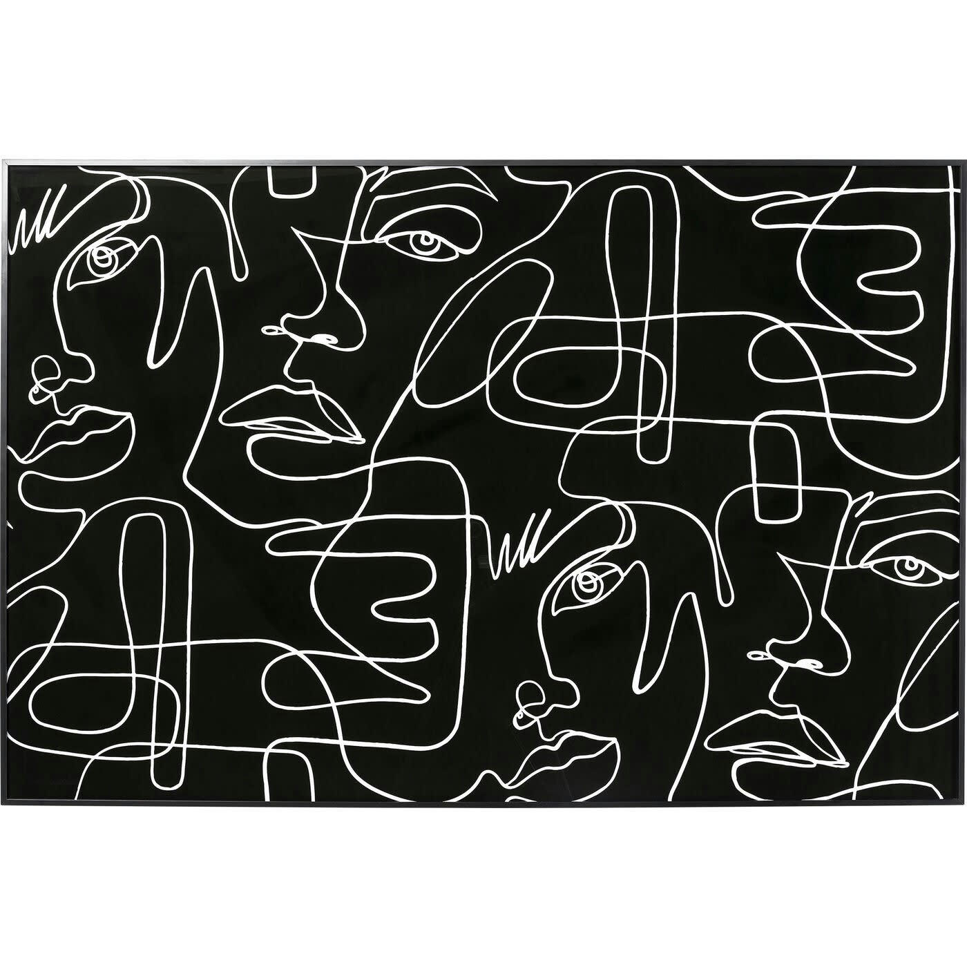 - Affiche encadrée visages noirs et blancs 150x100cm Kare Design