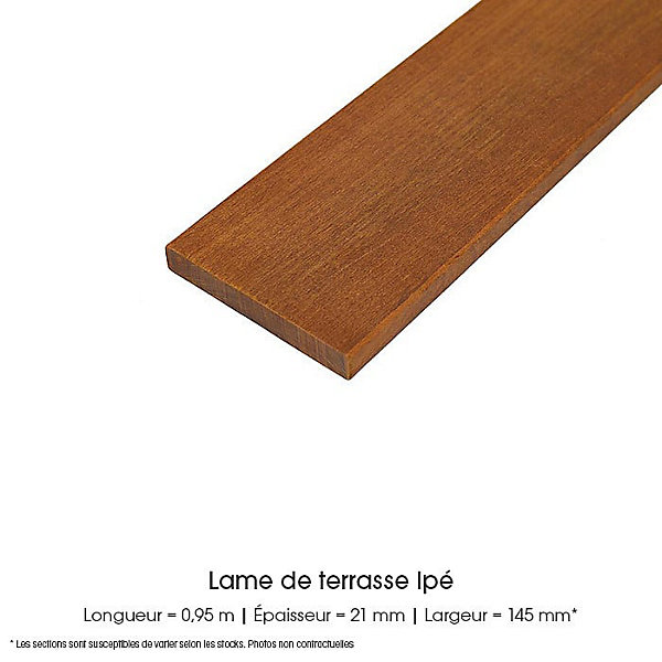 Kit terrasse complet - IPé - Ep.21 mm x l.145 mm - L.1,25 m/ 25 m²
