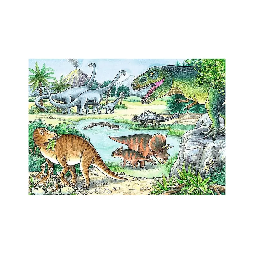 Puzzle 2er-Set Saurier und ihre Lebensräume
