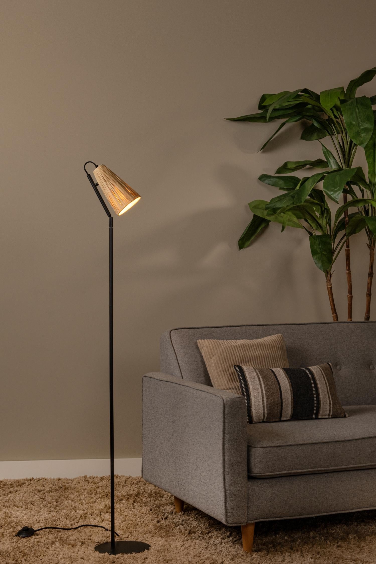 Lucide vloerlamp BENSEN - 1xE14 - Naturel