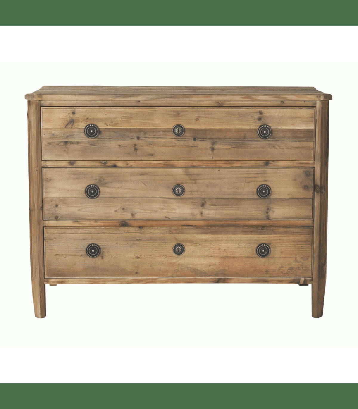 SIDONIE - Commode 3 tiroirs effet bois vieilli - L107 cm
