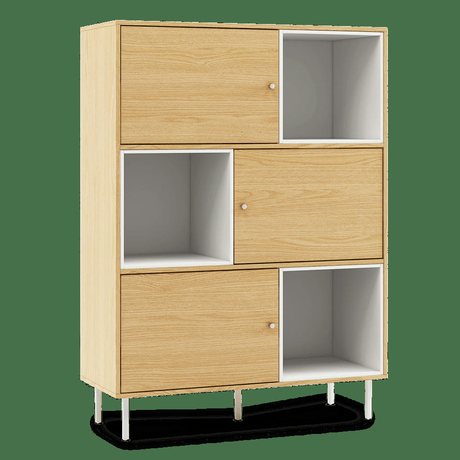 - Buffet à 3 étagères pour salle à manger ou cuisine en blanc