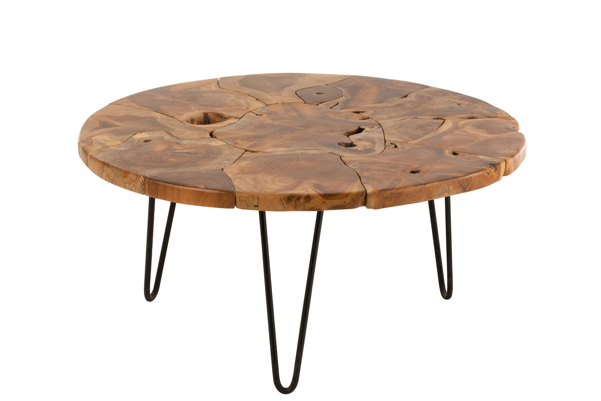 J-Line salontafel Samuel Rond - hout - bruin