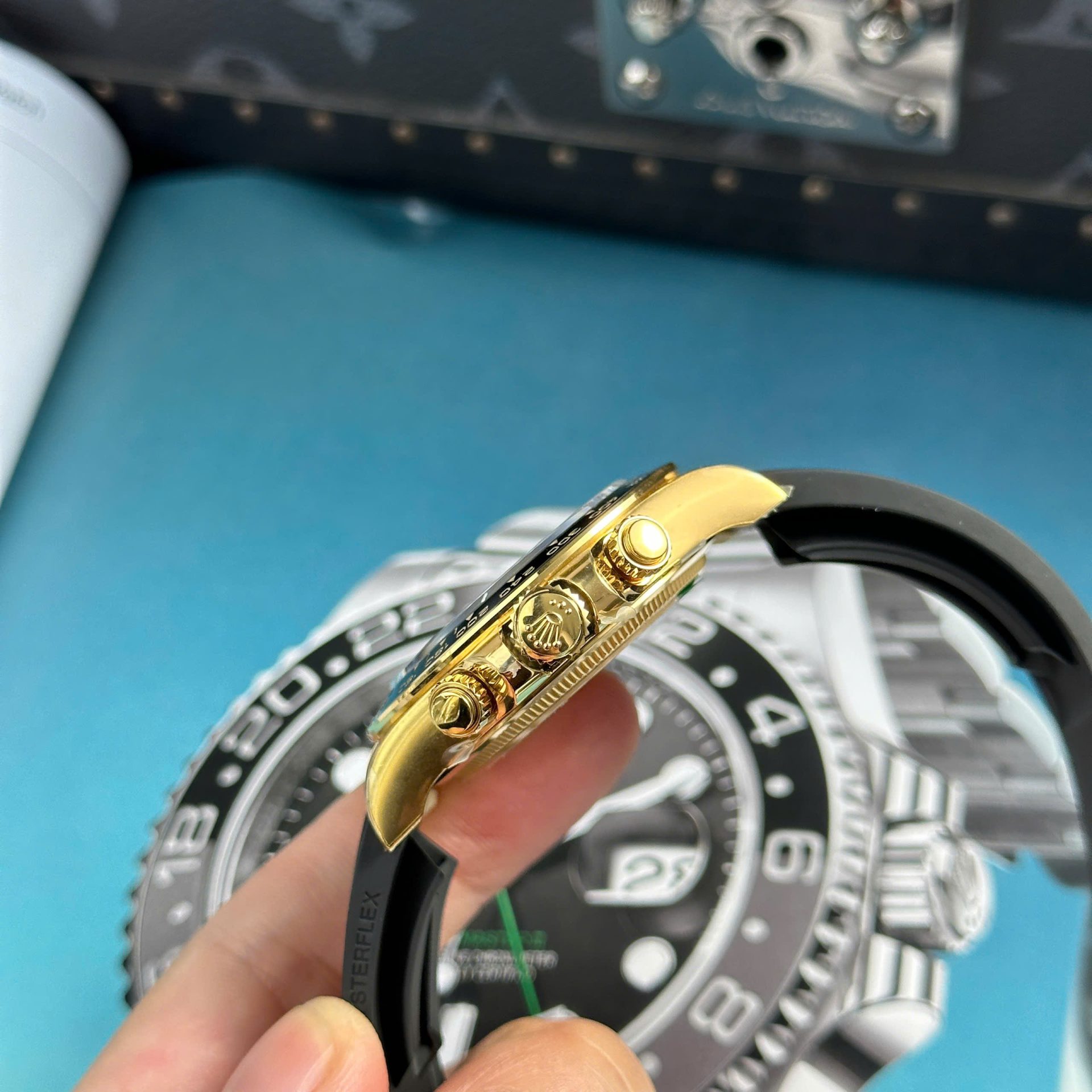 Rolex Daytona 126518LN Alcaraz YG Plated Turquoise Blue Dial 40mm Oysterflex Super Clone
