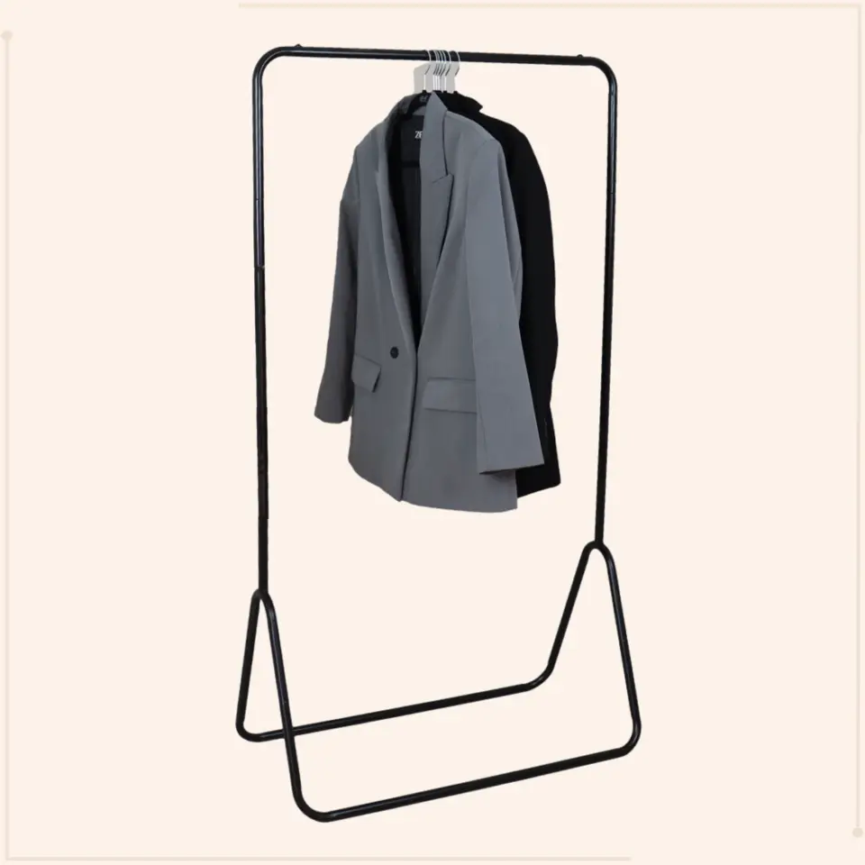 MISOU Kledingrek Metaal Industrieel Zwart 80x44x145cm