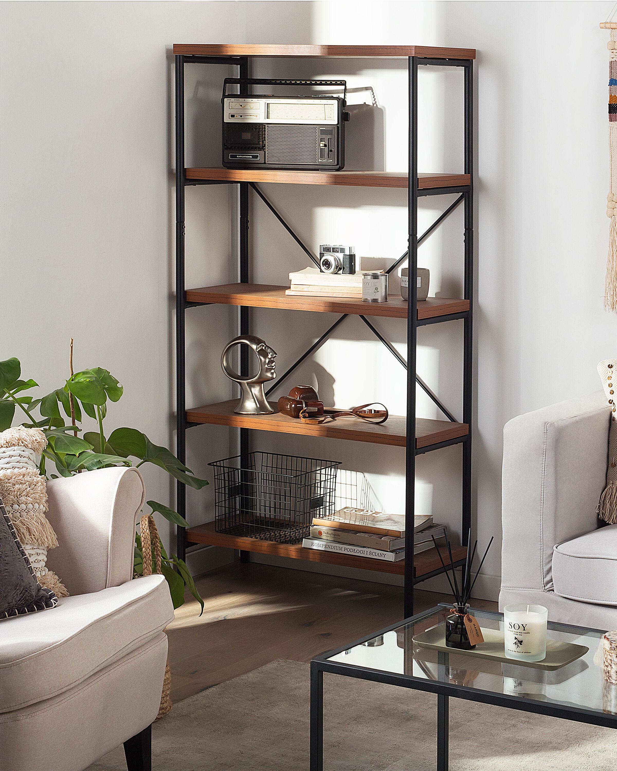 4 Tier Shelving Unit BRISBANE 160 cm Dark Brown