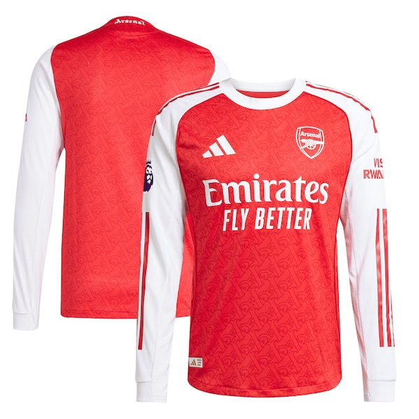 Arsenal adidas 2025/26 Home Authentic Long Sleeve Jersey - Red/White/Blue