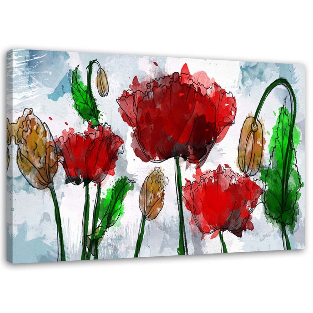 Feeby Obraz na płótnie Maki malowane akwarelą 60x40