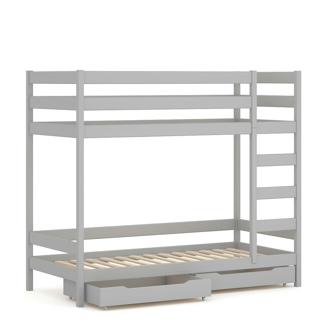 - Lit superposé en pin massif 180x80 gris