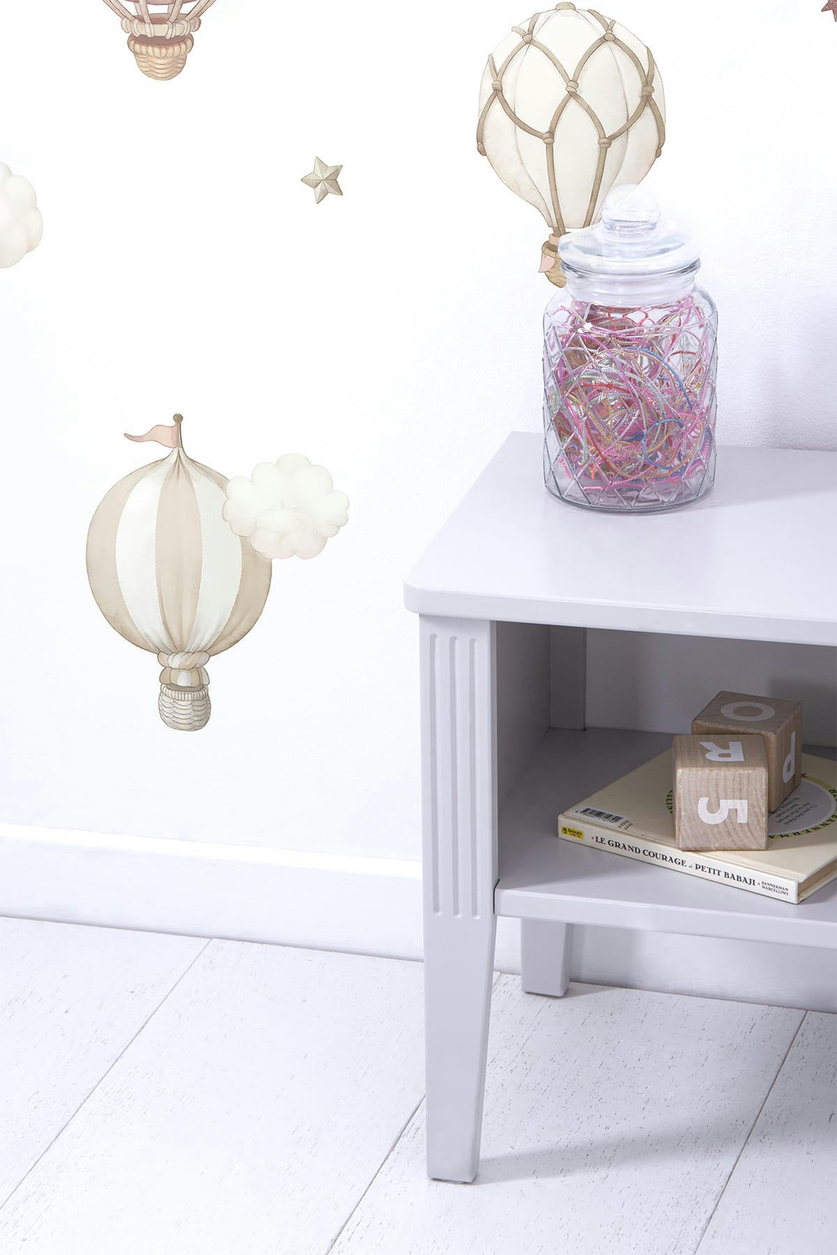 SELENE - Stickers muraux les montgolfières en vinyle mat rose