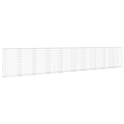 NNEVL Gabion Wall with Covers Galvanised Steel 600x30x100 cm