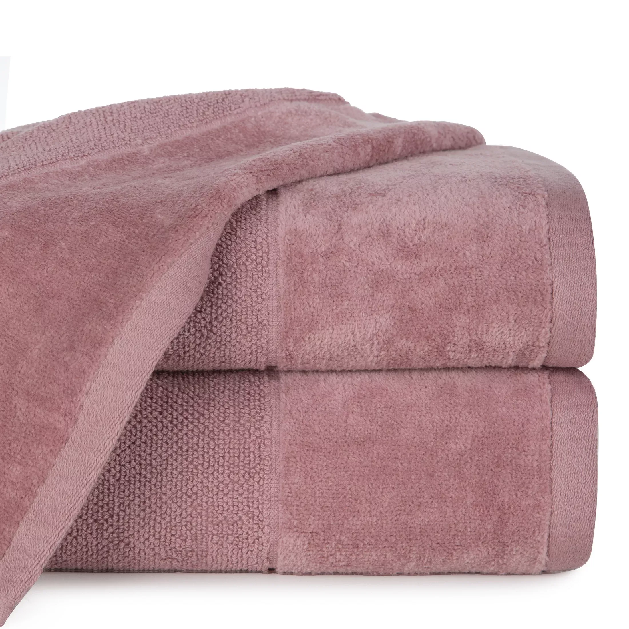 Ręcznik do rąk 30x50 cm bawełniany kolor pudrowy zdobiony welwetową bordiurą500 g/m2 FERO