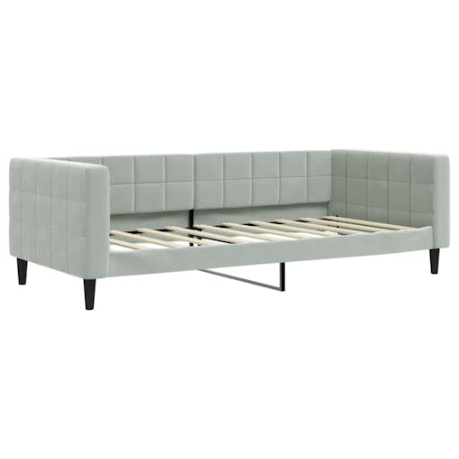 NNEVL Daybed with Trundle and Drawers Light Grey 90x190 cm Velvet