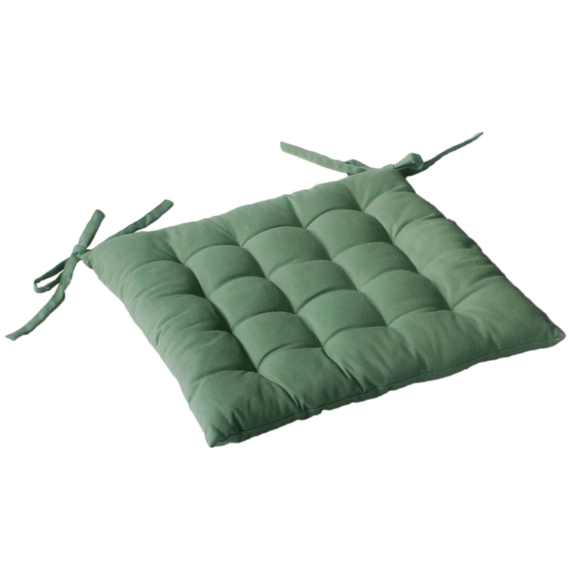 - Galette de chaise piquée en coton Argile 40x40cm