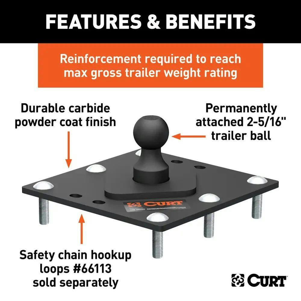 CURT Over-Bed Fixed Ball Gooseneck Hitch