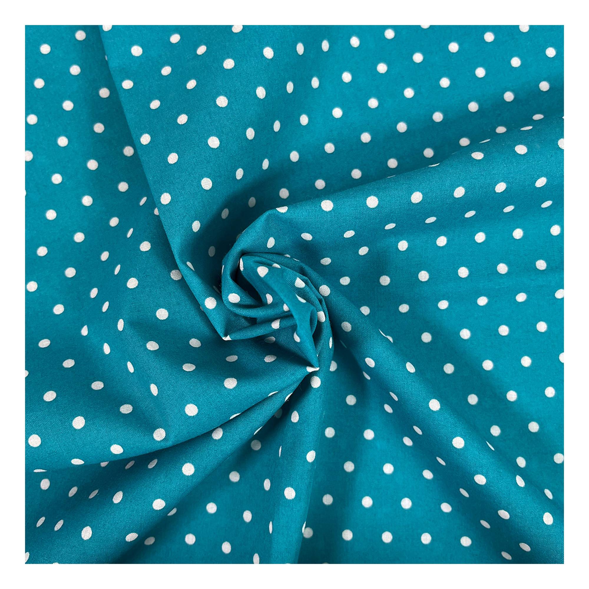 Jade Simple Polka Polycotton Fabric by the Metre