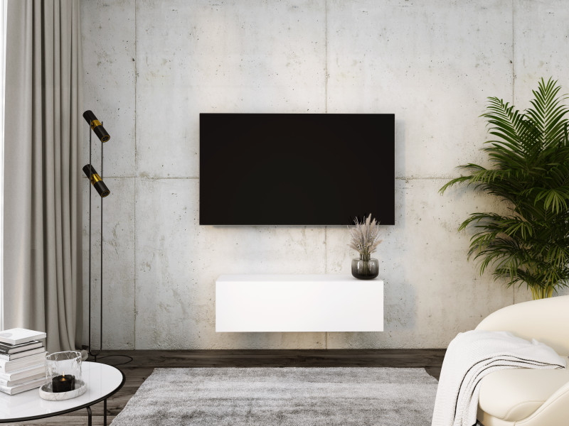 Szafka RTV : Biały Matowy, 100 x 34 x 32 cm