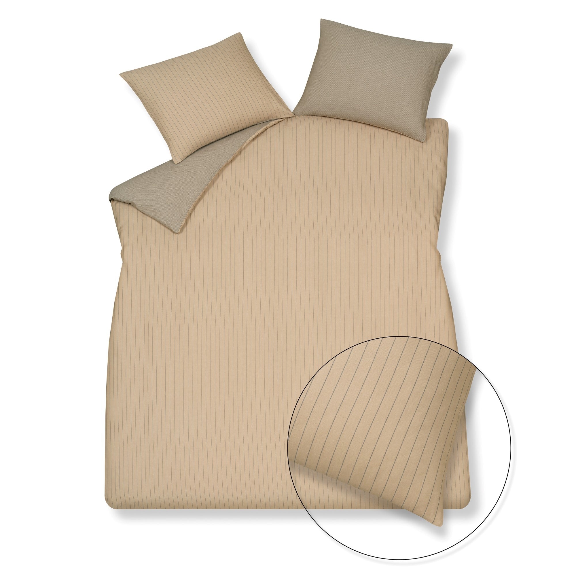 Home Palermo Dekbedovertrek Linen   140 x 200 220 cm   Beige   Bruin